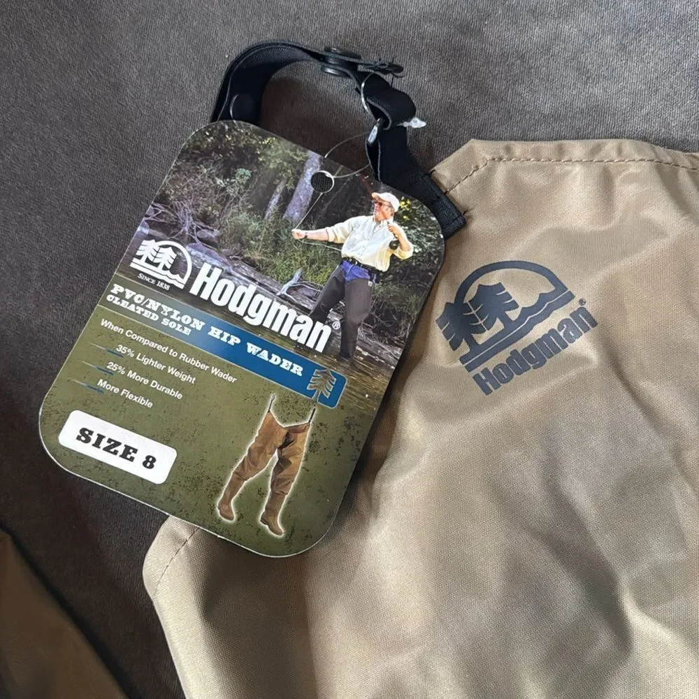Hodgman PVC/Nylon Hip Wader with Cleated Sole Boot Size 8 NEW